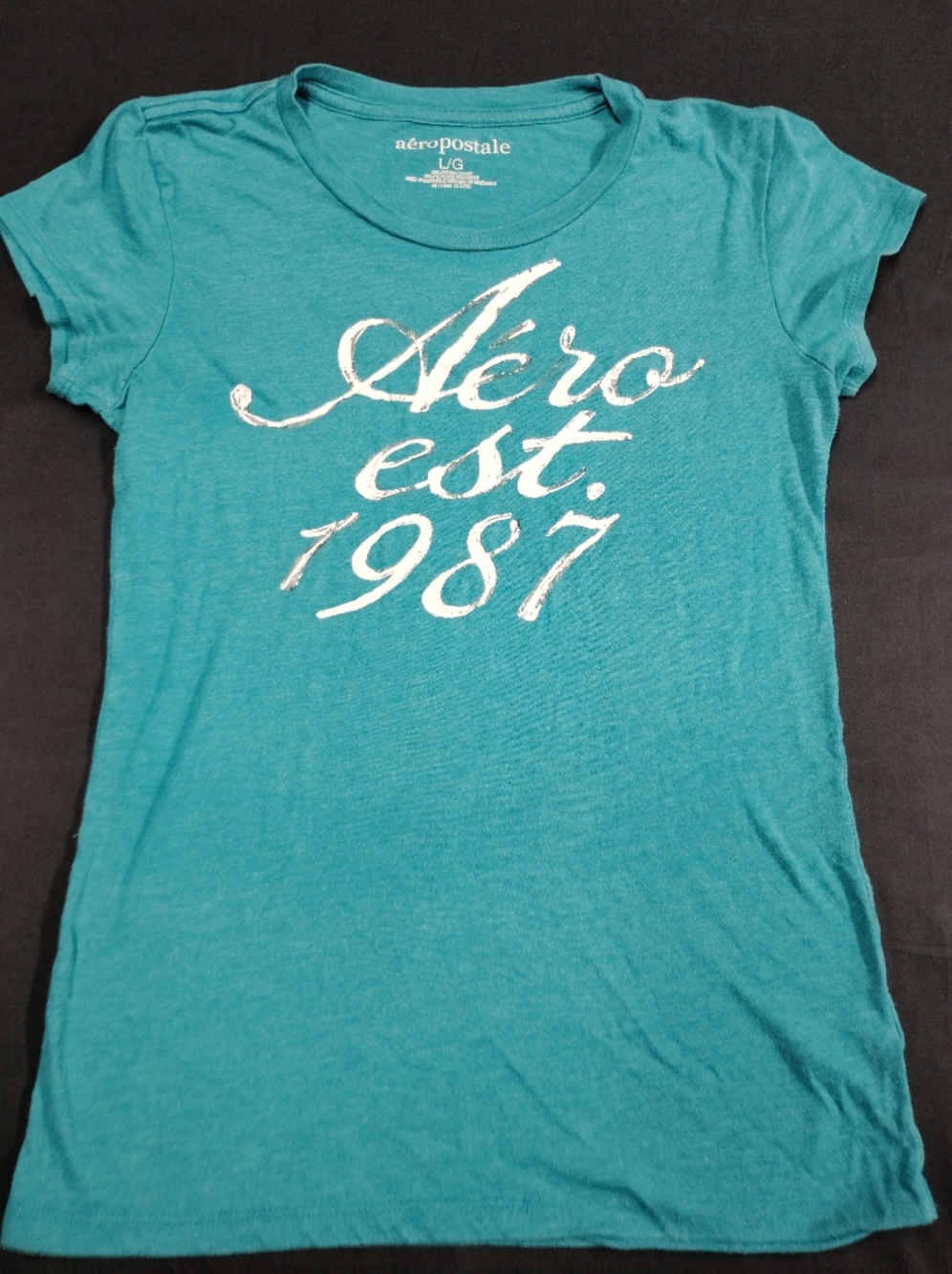 Aeropostale Teal Graphic Short Sleeve Tee